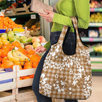 Hibiscus Pakala Bronze Brown Grocery Bag Tropical Floral Stylized LT01 - Polynesian Pride