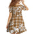 Hibiscus Pakala Bronze Brown Kid Short Sleeve Dress Tropical Floral Stylized - Polynesian Pride