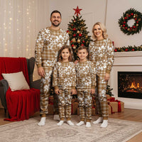 Hibiscus Pakala Bronze Brown Christmas Pajama Set Tropical Floral Stylized - Polynesian Pride