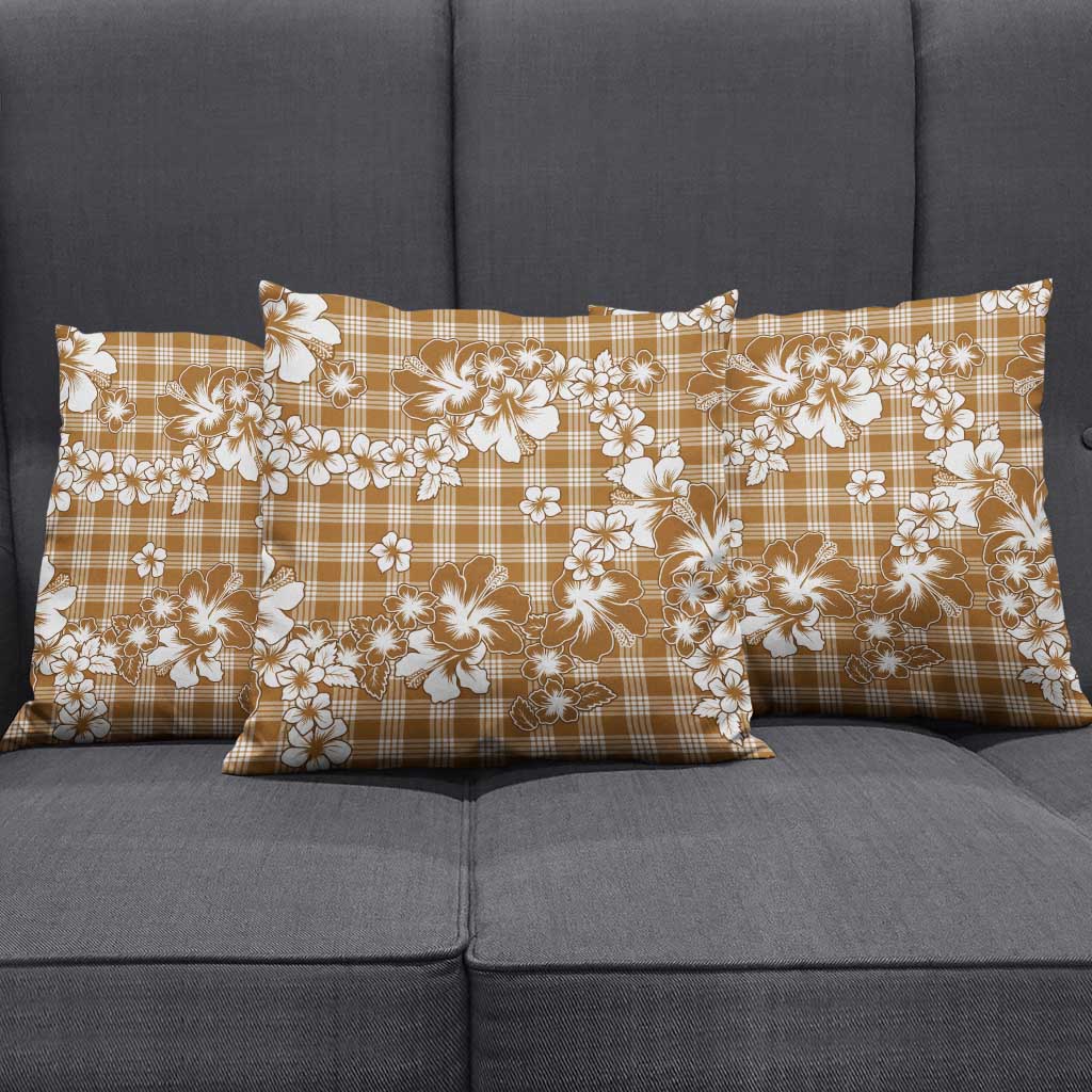 Hibiscus Pakala Bronze Brown Pillow Cover Tropical Floral Stylized - Polynesian Pride