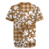 Hibiscus Pakala Bronze Brown Rugby Jersey Tropical Floral Stylized LT01 - Polynesian Pride
