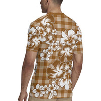 Hibiscus Pakala Bronze Brown Rugby Jersey Tropical Floral Stylized LT01 - Polynesian Pride