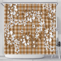Hibiscus Pakala Bronze Brown Shower Curtain Tropical Floral Stylized LT01 - Polynesian Pride