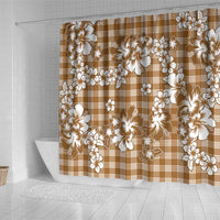 Hibiscus Pakala Bronze Brown Shower Curtain Tropical Floral Stylized LT01 - Polynesian Pride