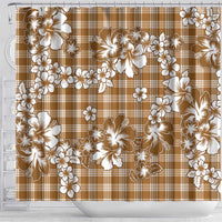 Hibiscus Pakala Bronze Brown Shower Curtain Tropical Floral Stylized LT01 - Polynesian Pride