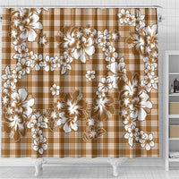 Hibiscus Pakala Bronze Brown Shower Curtain Tropical Floral Stylized LT01 - Polynesian Pride