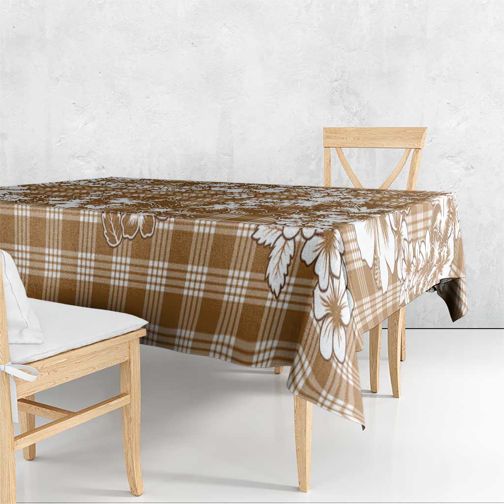 Hibiscus Pakala Bronze Brown Tablecloth Tropical Floral Stylized - Polynesian Pride