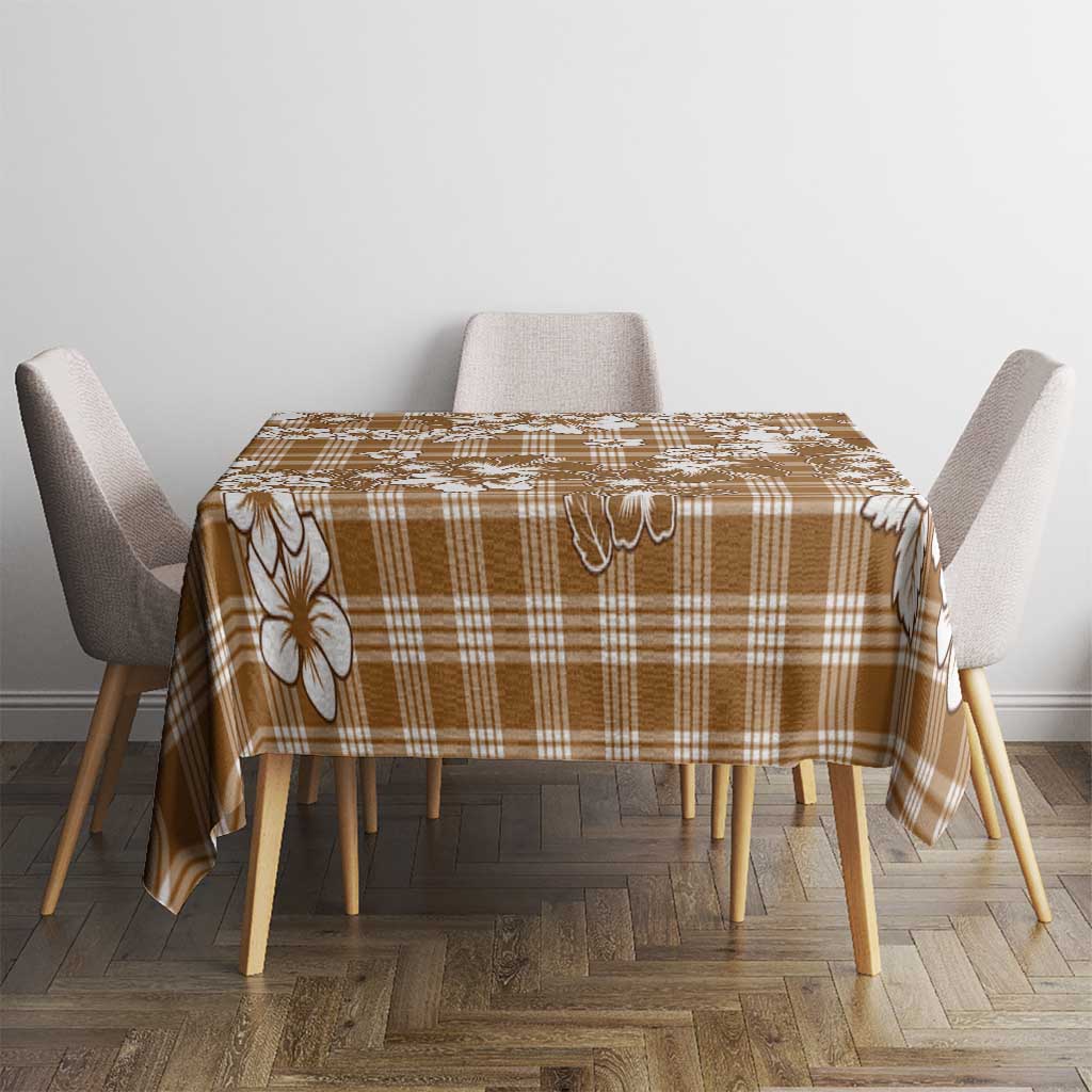 Hibiscus Pakala Bronze Brown Tablecloth Tropical Floral Stylized - Polynesian Pride
