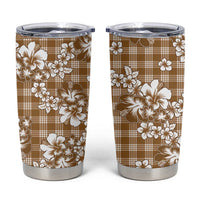 Hibiscus Pakala Bronze Brown Tumbler Cup Tropical Floral Stylized LT01 Brown - Polynesian Pride