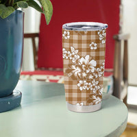 Hibiscus Pakala Bronze Brown Tumbler Cup Tropical Floral Stylized LT01 - Polynesian Pride