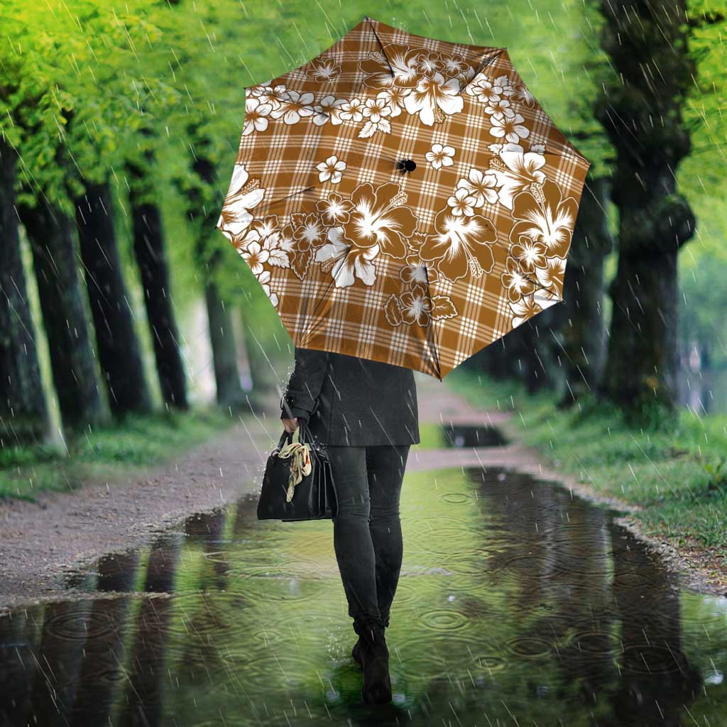 Hibiscus Pakala Bronze Brown Umbrella Tropical Floral Stylized - Polynesian Pride