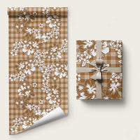 Hibiscus Pakala Bronze Brown Wrapping Paper Tropical Floral Stylized - Polynesian Pride