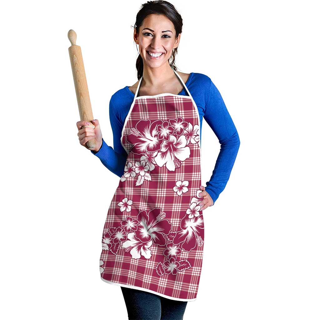 Hibiscus Pakala Royal Magenta Apron Tropical Floral Stylized - Polynesian Pride