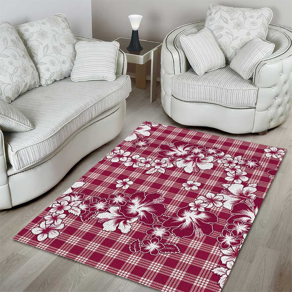 Hibiscus Pakala Royal Magenta Area Rug Tropical Floral Stylized - Polynesian Pride