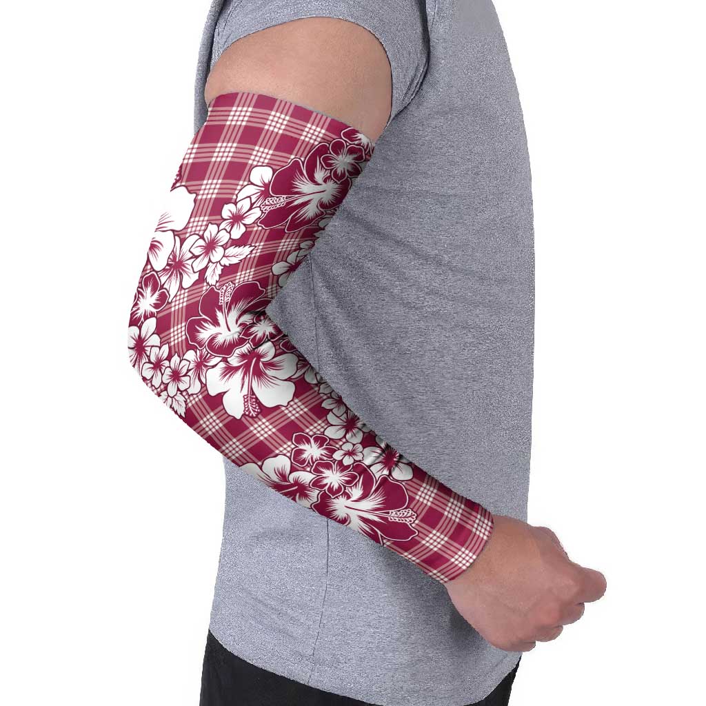 Hibiscus Pakala Royal Magenta Arm Sleeves Tropical Floral Stylized - Polynesian Pride