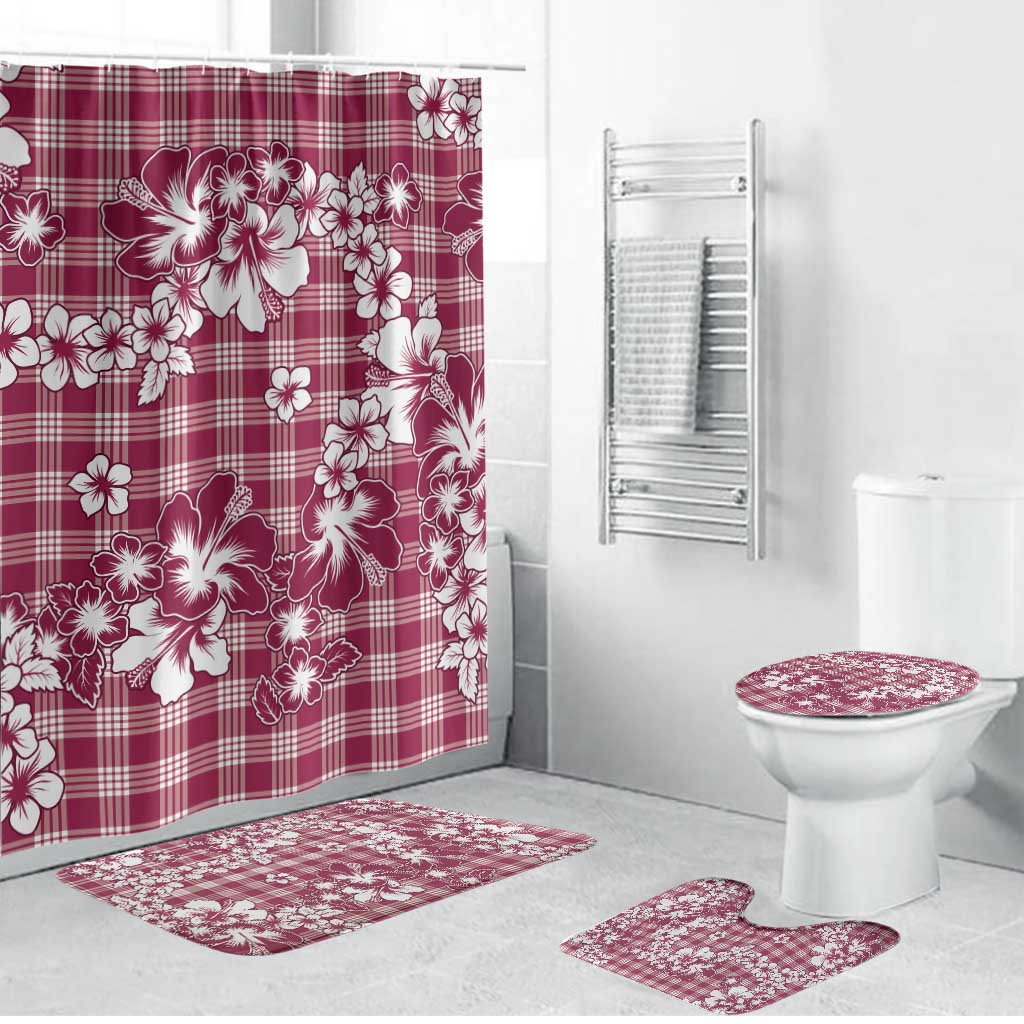 Hibiscus Pakala Royal Magenta Bathroom Set Tropical Floral Stylized LT01 Bathroom Set (4 pcs) Magenta - Polynesian Pride