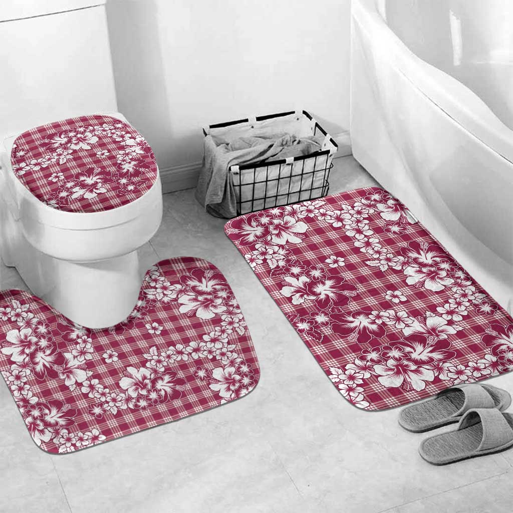 Hibiscus Pakala Royal Magenta Bathroom Set Tropical Floral Stylized LT01 Mat Set Only (3 pcs) One Size Magenta - Polynesian Pride