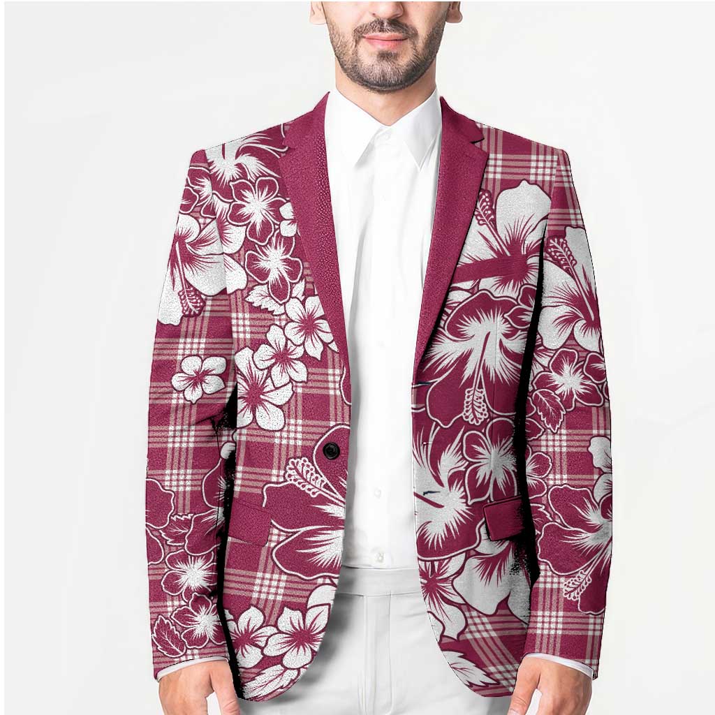 Hibiscus Pakala Royal Magenta Blazer Tropical Floral Stylized - Polynesian Pride