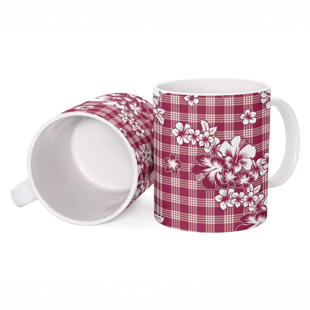 Hibiscus Pakala Royal Magenta Ceramic Mug Tropical Floral Stylized - Polynesian Pride