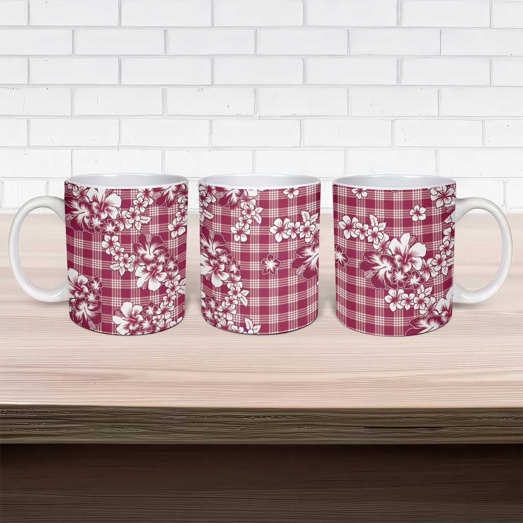 Hibiscus Pakala Royal Magenta Ceramic Mug Tropical Floral Stylized - Polynesian Pride