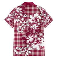 Hibiscus Pakala Royal Magenta Family Matching Off The Shoulder Long Sleeve Dress and Hawaiian Shirt Tropical Floral Stylized LT01 - Polynesian Pride