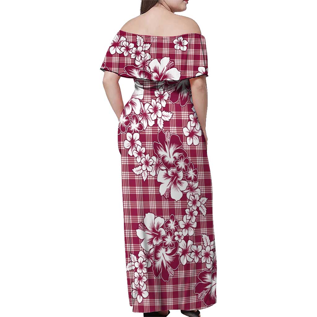 Hibiscus Pakala Royal Magenta Family Matching Off Shoulder Maxi Dress and Hawaiian Shirt Tropical Floral Stylized LT01 - Polynesian Pride