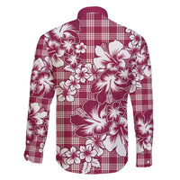 Hibiscus Pakala Royal Magenta Family Matching Off Shoulder Short Dress and Hawaiian Shirt Tropical Floral Stylized LT01 - Polynesian Pride