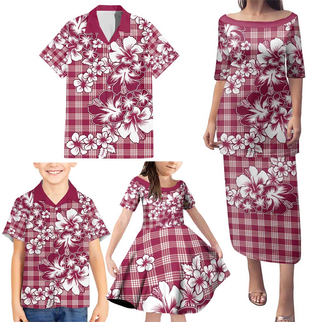 Hibiscus Pakala Royal Magenta Family Matching Puletasi and Hawaiian Shirt Tropical Floral Stylized LT01 - Polynesian Pride