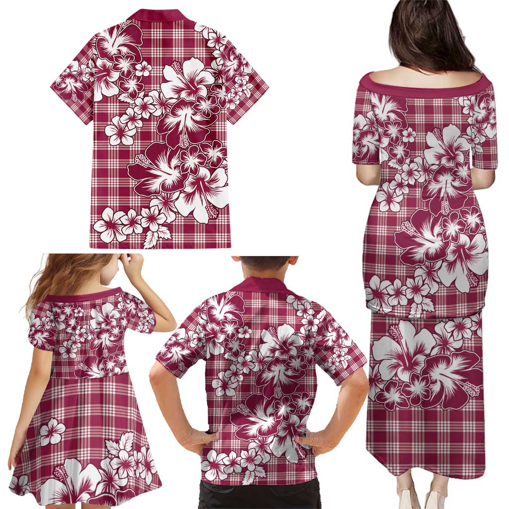 Hibiscus Pakala Royal Magenta Family Matching Puletasi and Hawaiian Shirt Tropical Floral Stylized LT01 - Polynesian Pride