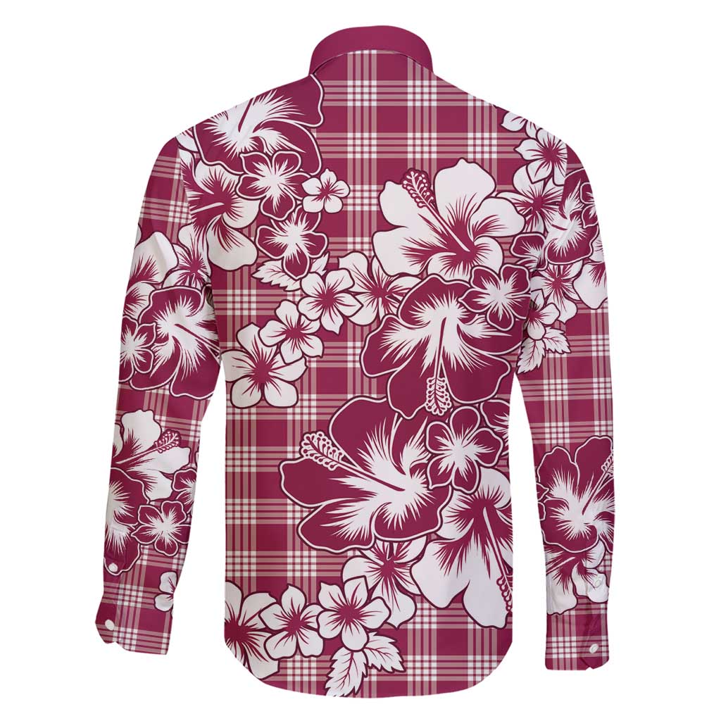Hibiscus Pakala Royal Magenta Family Matching Short Sleeve Bodycon Dress and Hawaiian Shirt Tropical Floral Stylized LT01 - Polynesian Pride