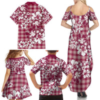 Hibiscus Pakala Royal Magenta Family Matching Summer Maxi Dress and Hawaiian Shirt Tropical Floral Stylized LT01 - Polynesian Pride
