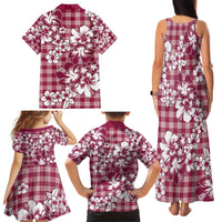 Hibiscus Pakala Royal Magenta Family Matching Tank Maxi Dress and Hawaiian Shirt Tropical Floral Stylized LT01 - Polynesian Pride