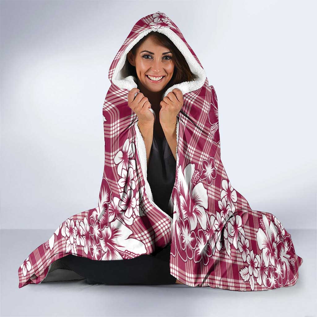 Hibiscus Pakala Royal Magenta Hooded Blanket Tropical Floral Stylized - Polynesian Pride