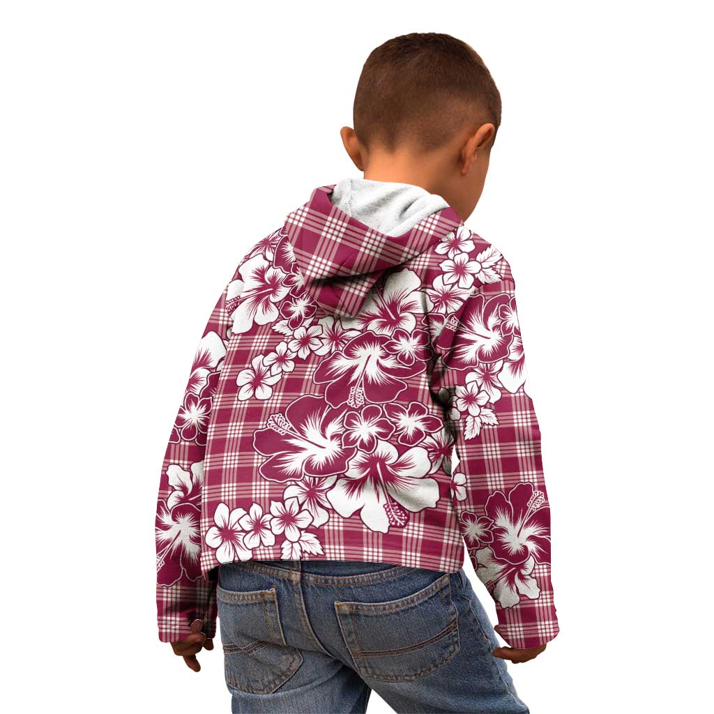 Hibiscus Pakala Royal Magenta Kid Hoodie Tropical Floral Stylized - Polynesian Pride