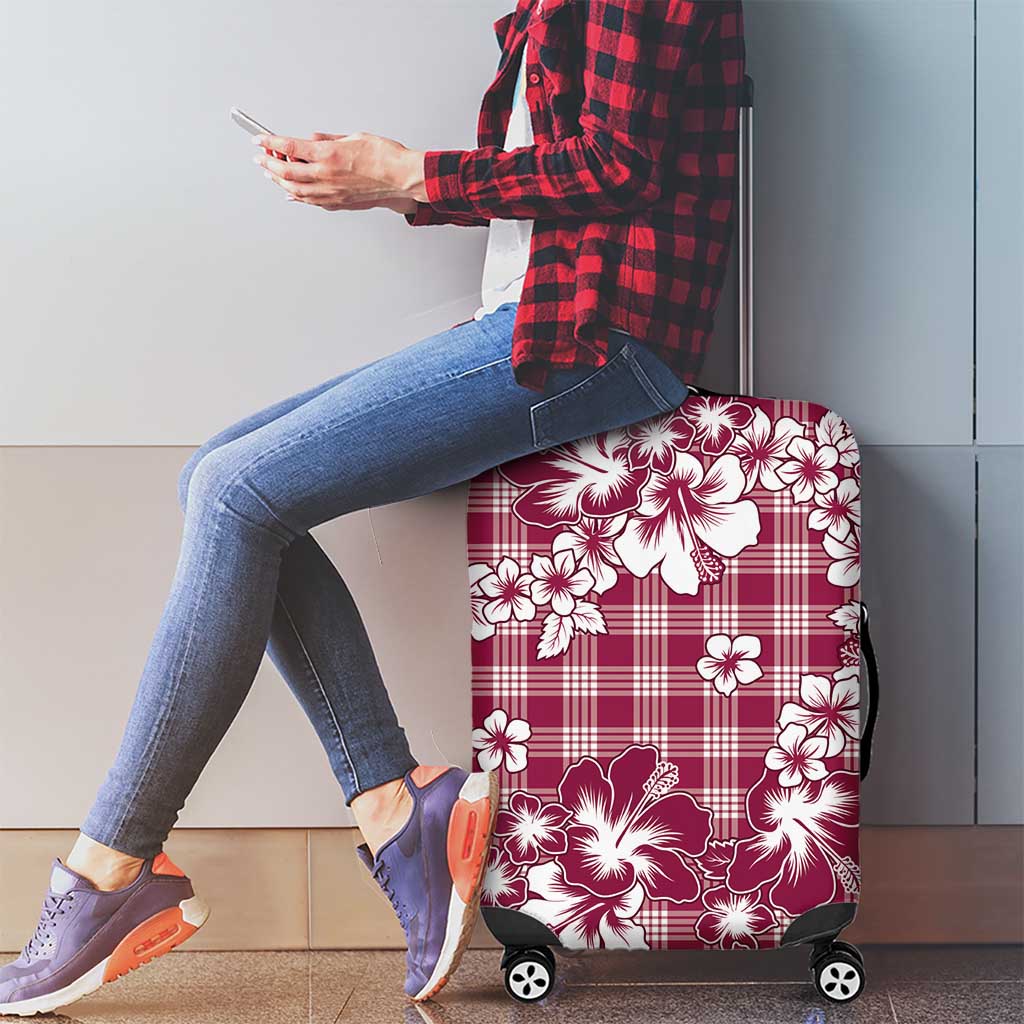 Hibiscus Pakala Royal Magenta Luggage Cover Tropical Floral Stylized - Polynesian Pride