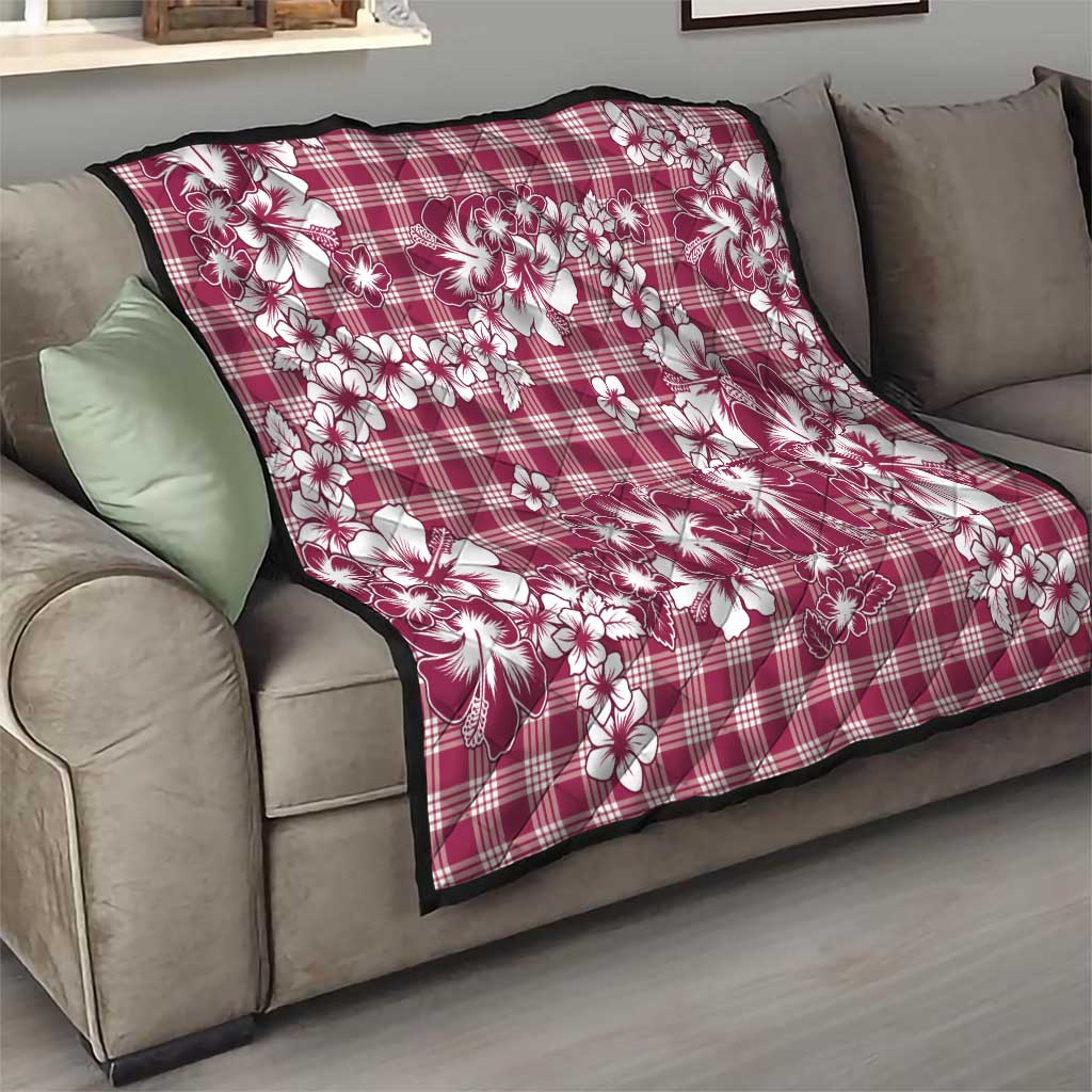 Hibiscus Pakala Royal Magenta Quilt Tropical Floral Stylized - Polynesian Pride
