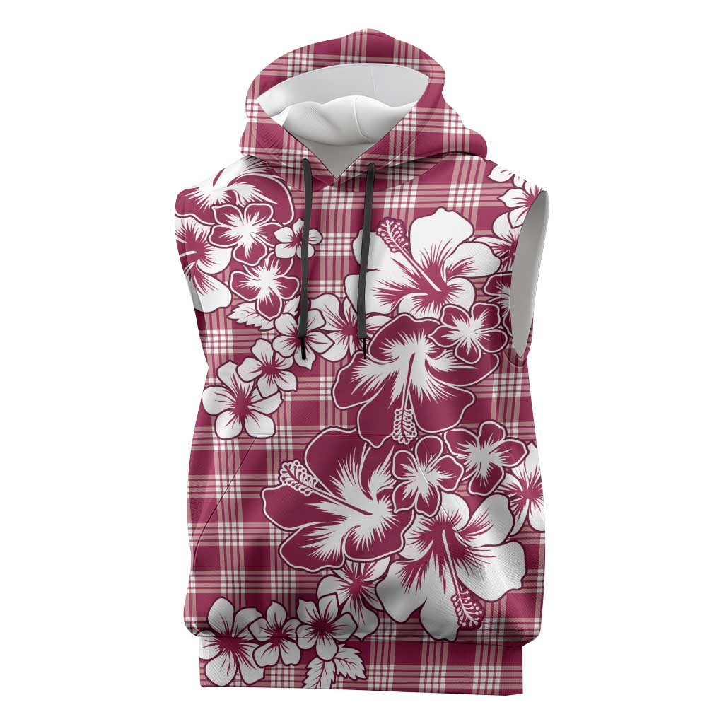 Hibiscus Pakala Royal Magenta Sleeveless Hoodie Tropical Floral Stylized LT01 Magenta - Polynesian Pride