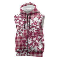 Hibiscus Pakala Royal Magenta Sleeveless Zip Hoodie Tropical Floral Stylized - Polynesian Pride