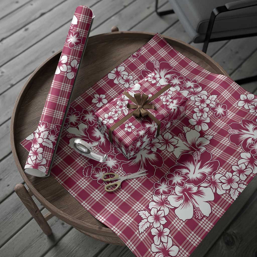 Hibiscus Pakala Royal Magenta Wrapping Paper Tropical Floral Stylized - Polynesian Pride