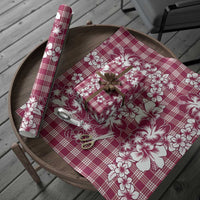 Hibiscus Pakala Royal Magenta Wrapping Paper Tropical Floral Stylized - Polynesian Pride