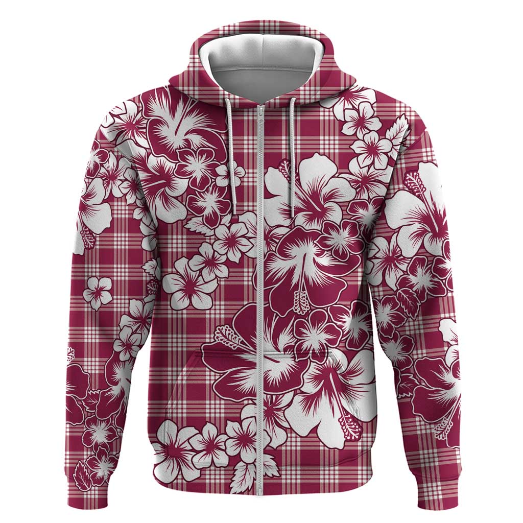 Hibiscus Pakala Royal Magenta Zip Hoodie Tropical Floral Stylized LT01 Zip Hoodie Magenta - Polynesian Pride
