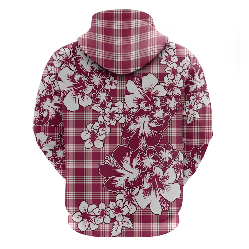 Hibiscus Pakala Royal Magenta Zip Hoodie Tropical Floral Stylized LT01 - Polynesian Pride
