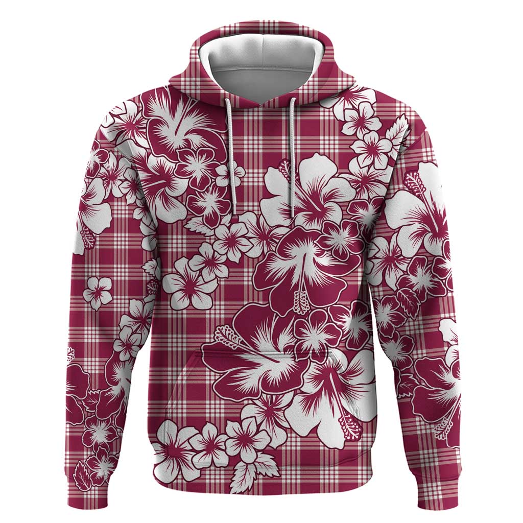 Hibiscus Pakala Royal Magenta Zip Hoodie Tropical Floral Stylized LT01 Pullover Hoodie Magenta - Polynesian Pride