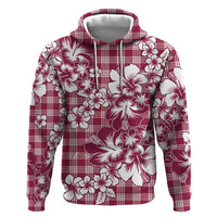 Hibiscus Pakala Royal Magenta Zip Hoodie Tropical Floral Stylized LT01 Pullover Hoodie Magenta - Polynesian Pride