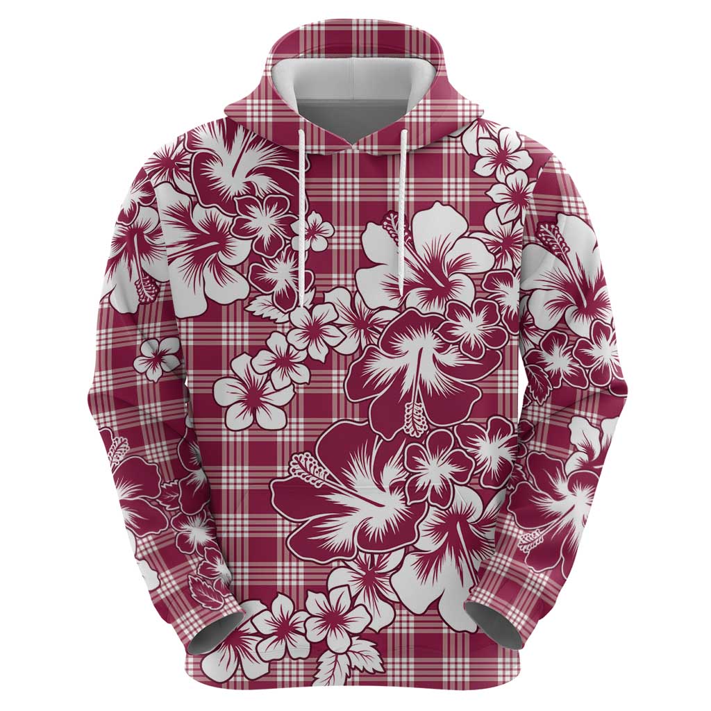 Hibiscus Pakala Royal Magenta Zip Hoodie Tropical Floral Stylized LT01 - Polynesian Pride