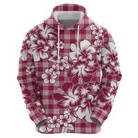 Hibiscus Pakala Royal Magenta Zip Hoodie Tropical Floral Stylized LT01 - Polynesian Pride