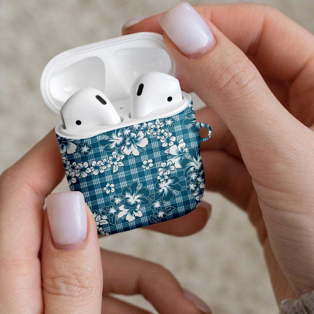 Hibiscus Pakala Ocean Depths Blue AirPods Case Tropical Floral Stylized - Polynesian Pride