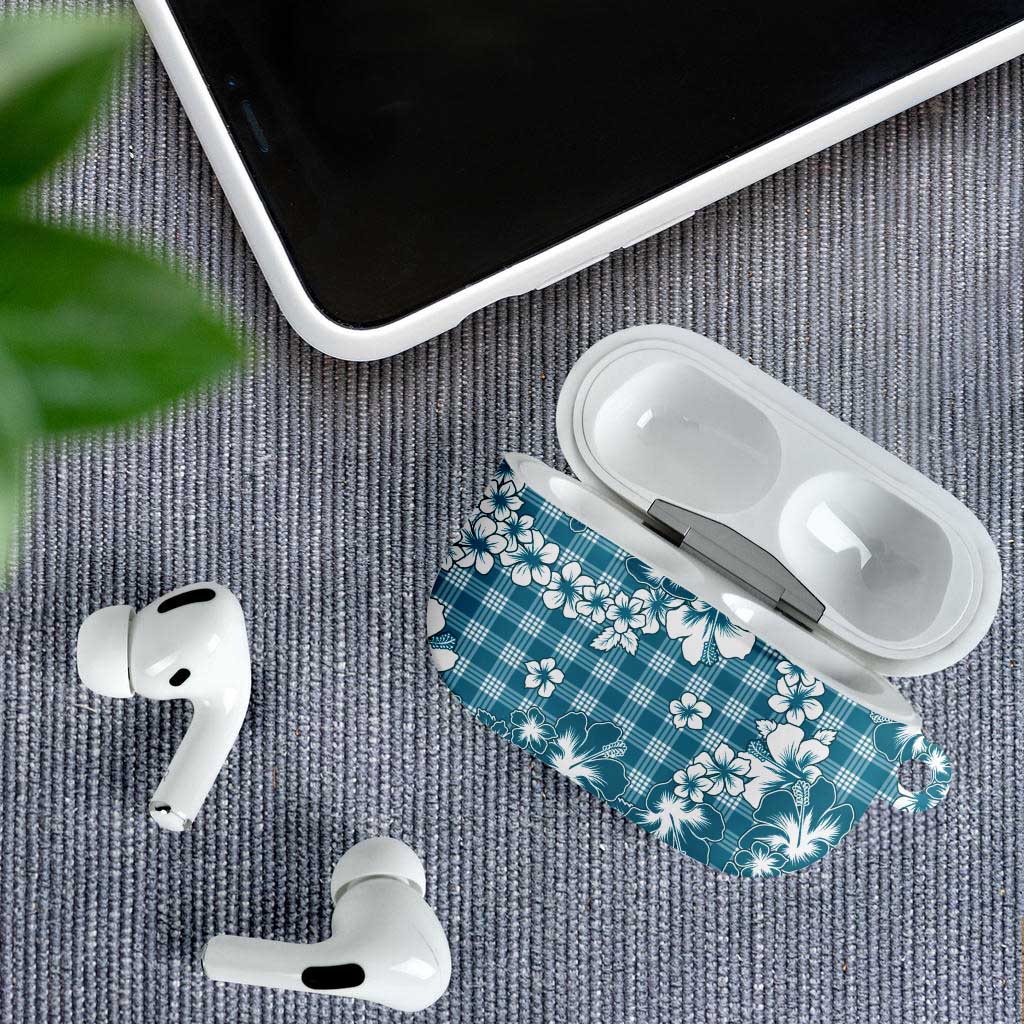 Hibiscus Pakala Ocean Depths Blue AirPods Case Tropical Floral Stylized - Polynesian Pride