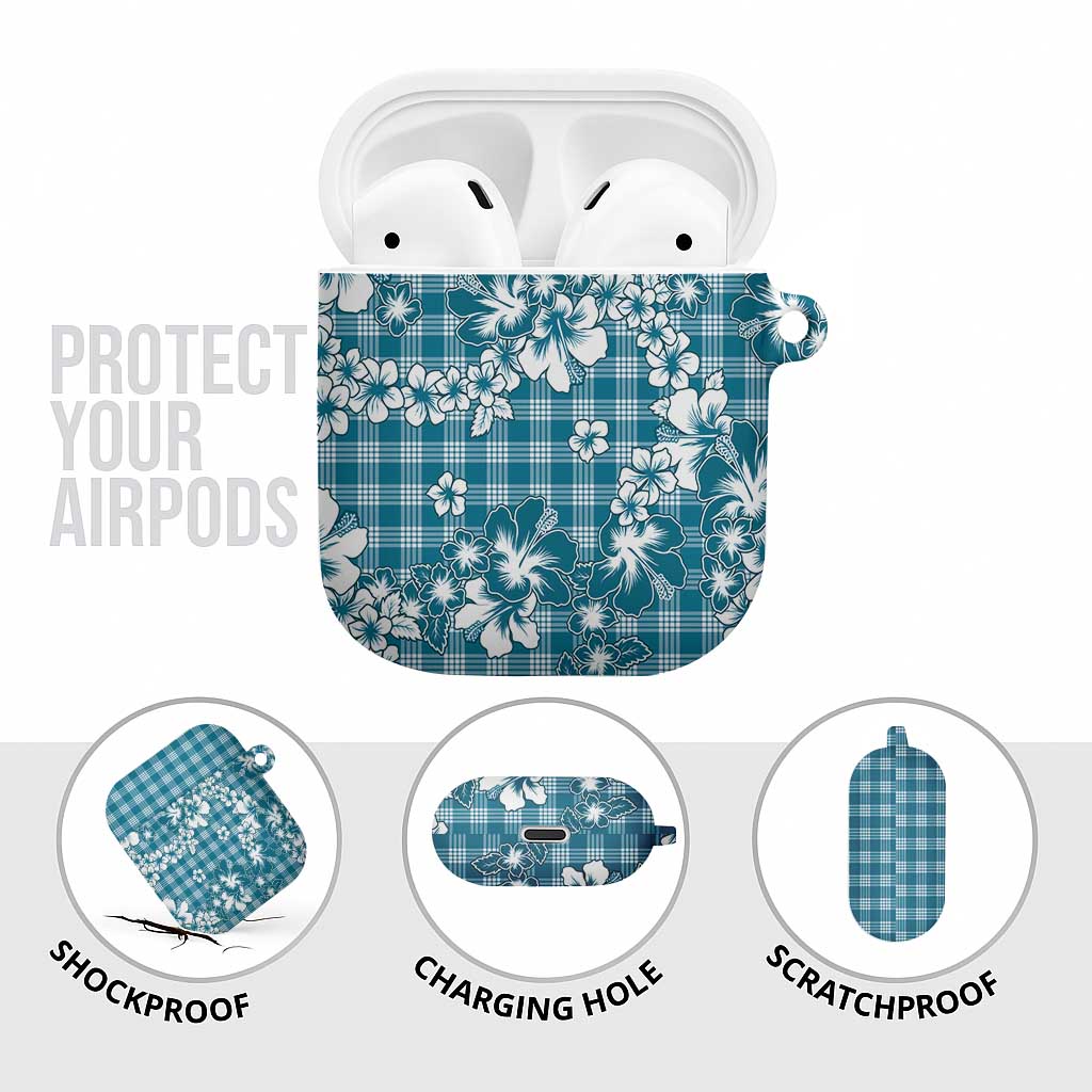 Hibiscus Pakala Ocean Depths Blue AirPods Case Tropical Floral Stylized - Polynesian Pride