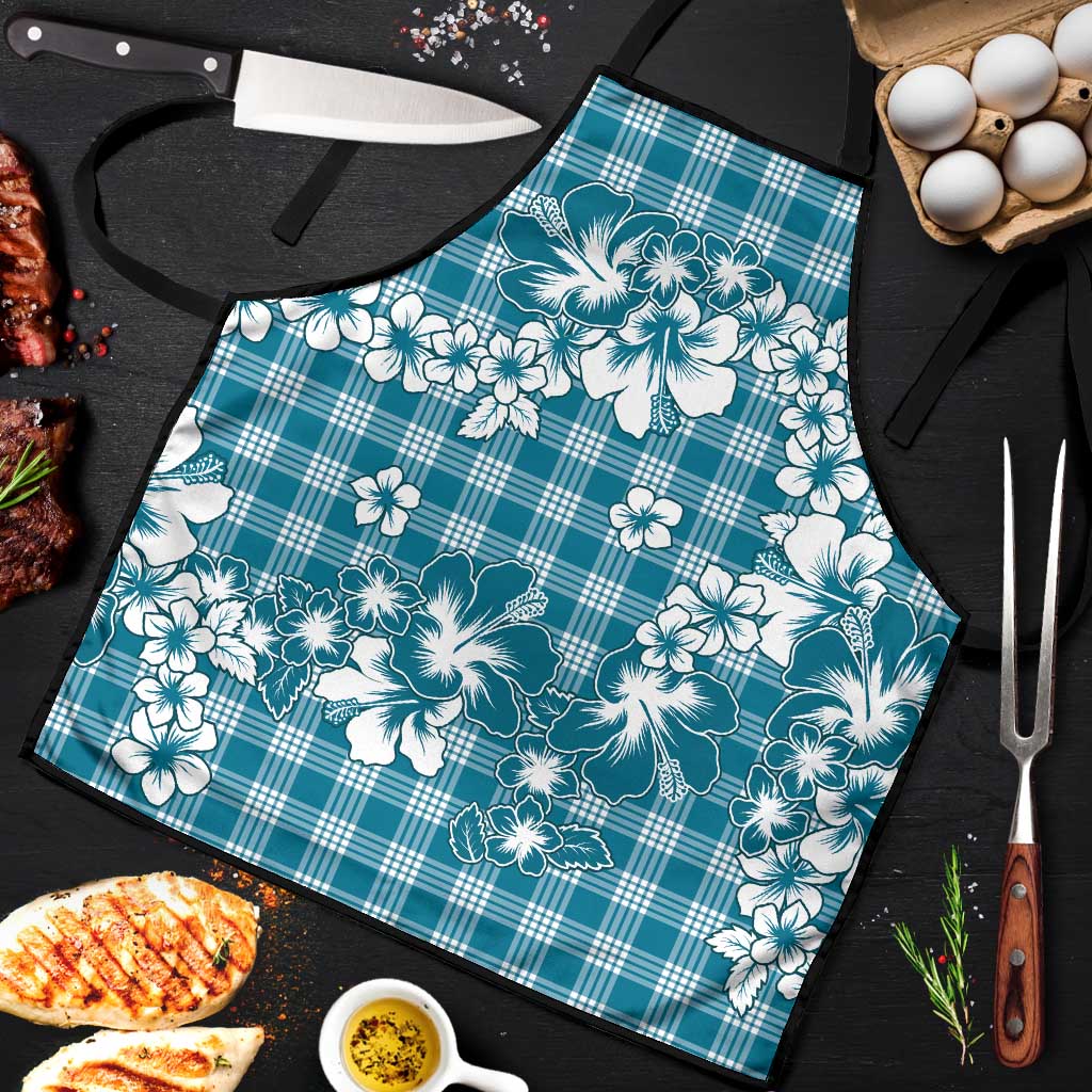 Hibiscus Pakala Ocean Depths Blue Apron Tropical Floral Stylized LT01 Blue - Polynesian Pride